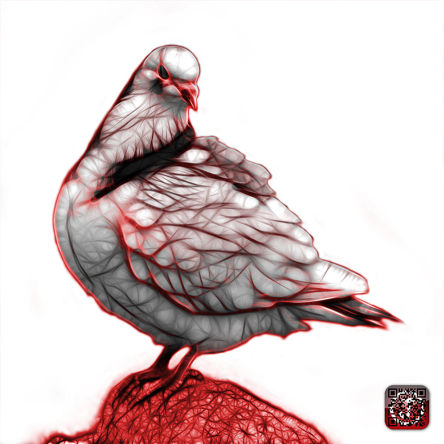 Red Pigeon Pop Art 5516 - FS - BB -  Modern Animal Artist James  #2 Digital Art by James Ahn