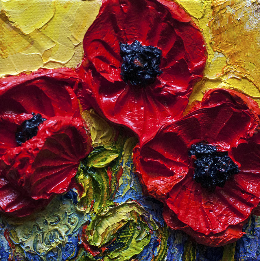 Red Poppies #2 Painting by Paris Wyatt Llanso