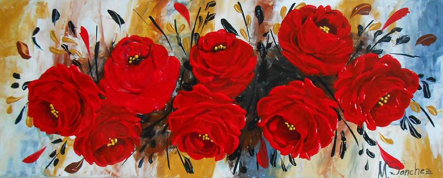 Red Roses Painting by Maria Sanchez - Fine Art America