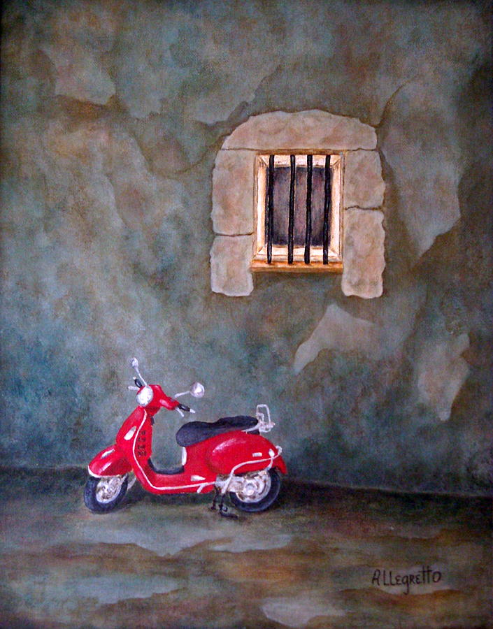 Architecture Painting - Italian Scooter by Pamela Allegretto