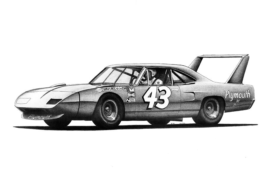 Richard Petty 1970 Plymouth Superbird Drawing by Nick Toth Pixels