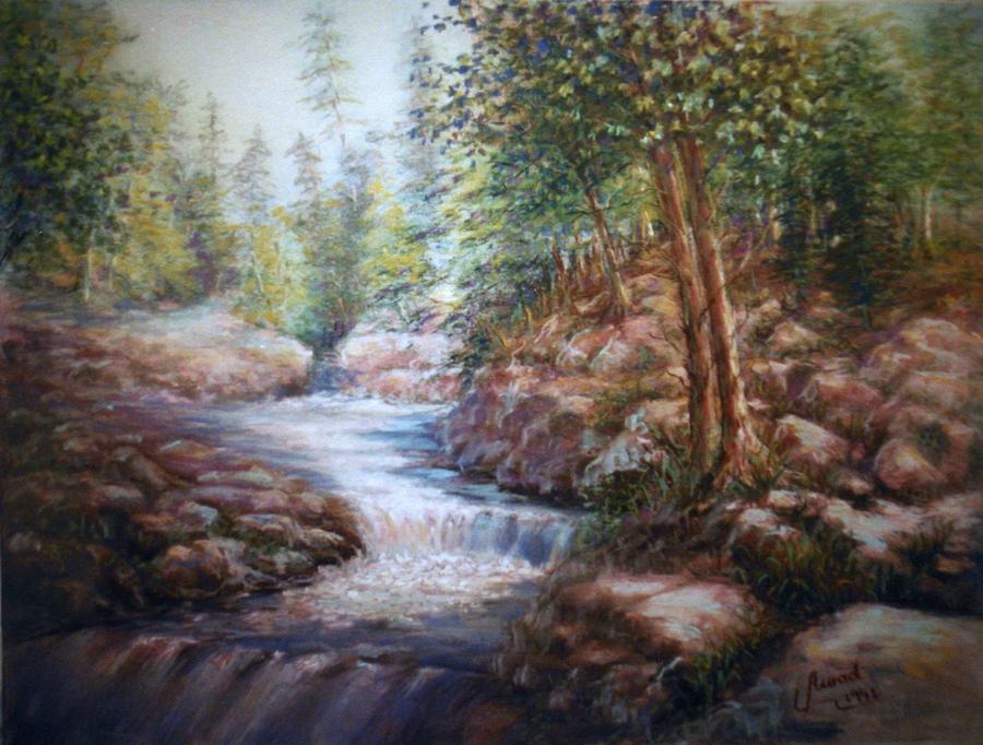 River Falls Painting by Laila Awad Jamaleldin