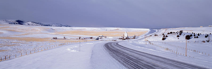 Road Passing Through A Snow Covered #2 Photograph by Panoramic Images