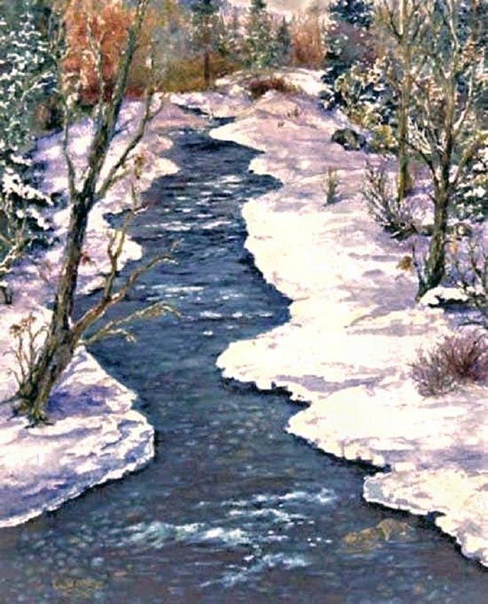 Rock Creek Winter #2 Painting by Lynne Wright