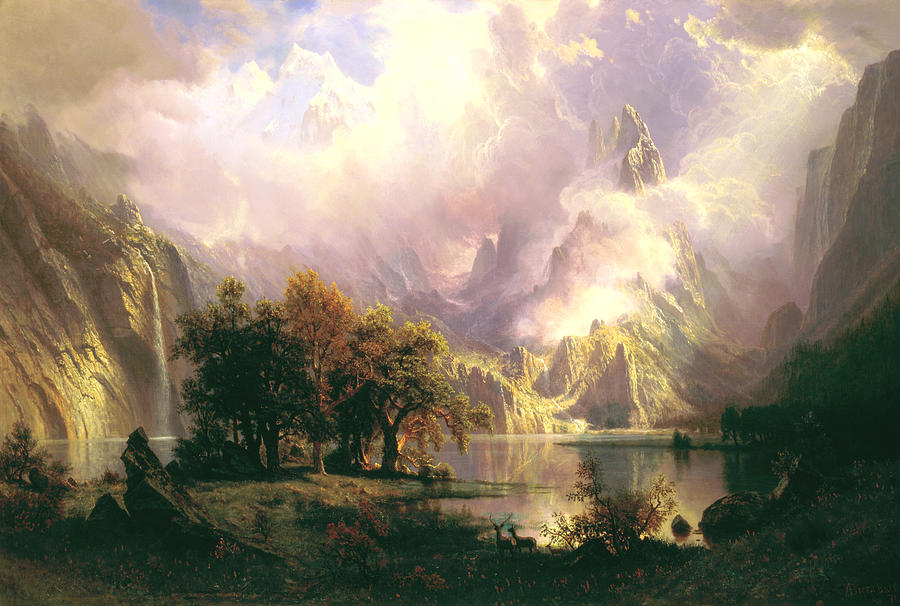 Rocky Mountain Landscape Digital Art by Albert Bierstadt