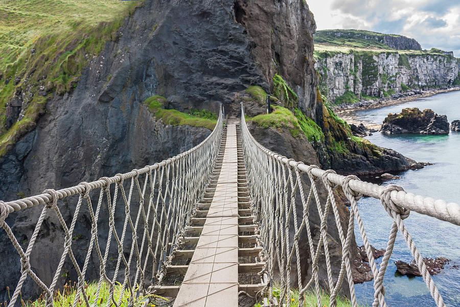 Rope Bridge at Carrick-a-Rede in Northern Island #2 Photograph by Semmick Photo