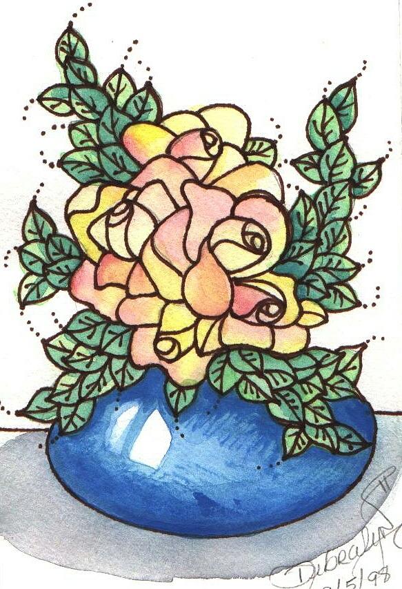Rose Mixed Media - rose Bowl #2 by Debralyn Skidmore