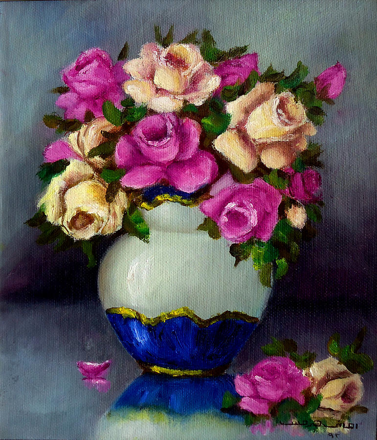 Still Life Painting - Roses  #1 by Amani Al Hajeri