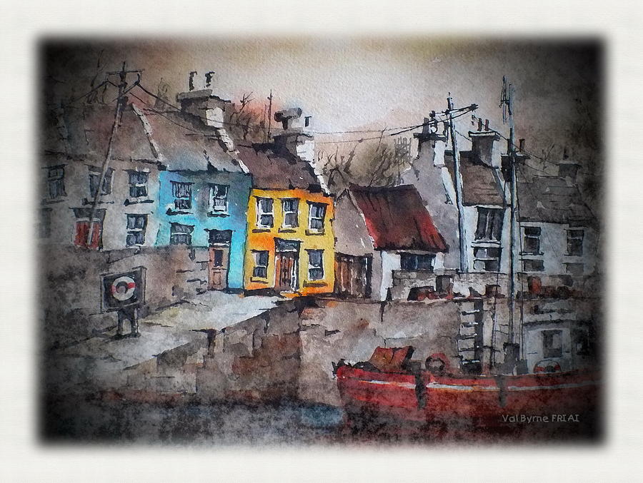 Roundstone Harbour  Galway #2 Mixed Media by Val Byrne