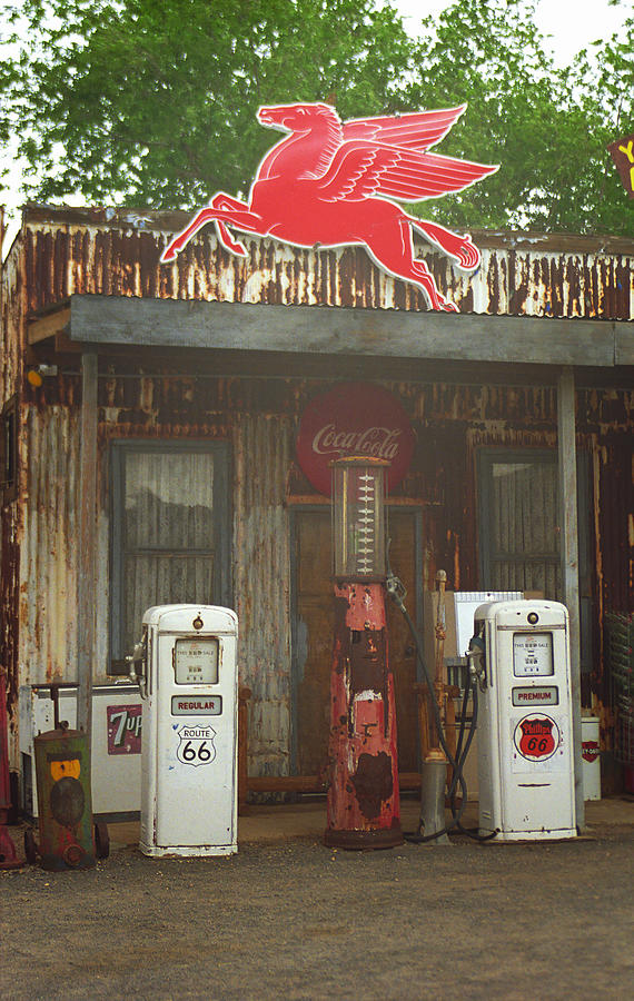 Pegasus Photograph - Route 66 - Vintage Pumps 2007 by Frank Romeo