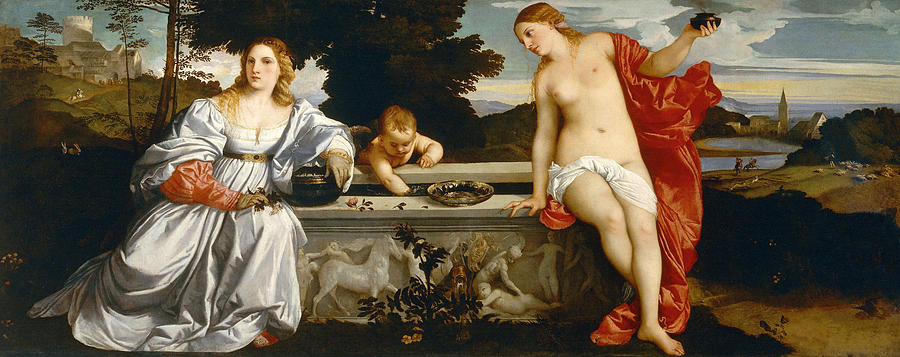 Sacred and Profane Love #6 Painting by Titian