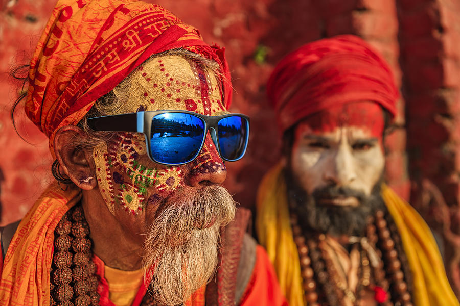 Sadhu - indian holymen sitting in the temple #2 Photograph by Hadynyah