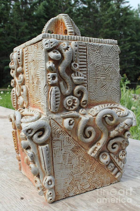 Stoneware Ceramic Art - Saggar Jar by Donald Burroughs Stoneware Ceramic Art - Saggar Jar by Donald Burroughs