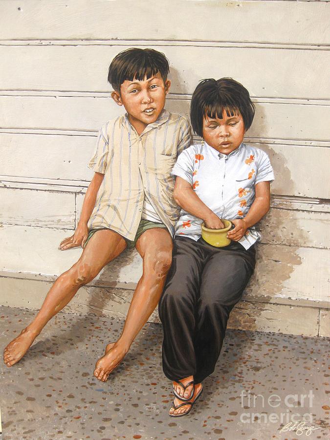 Saigon Children Painting by Bob  George