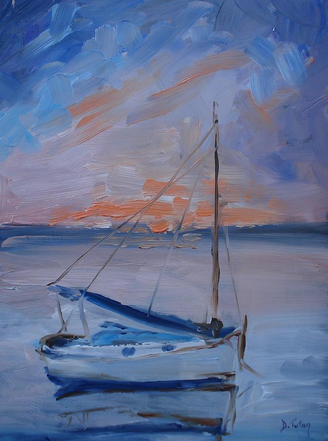 Sailboat Reflections II Painting by Donna Tuten