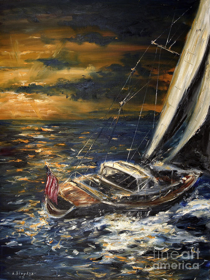 Sailing Painting by Arturas Slapsys