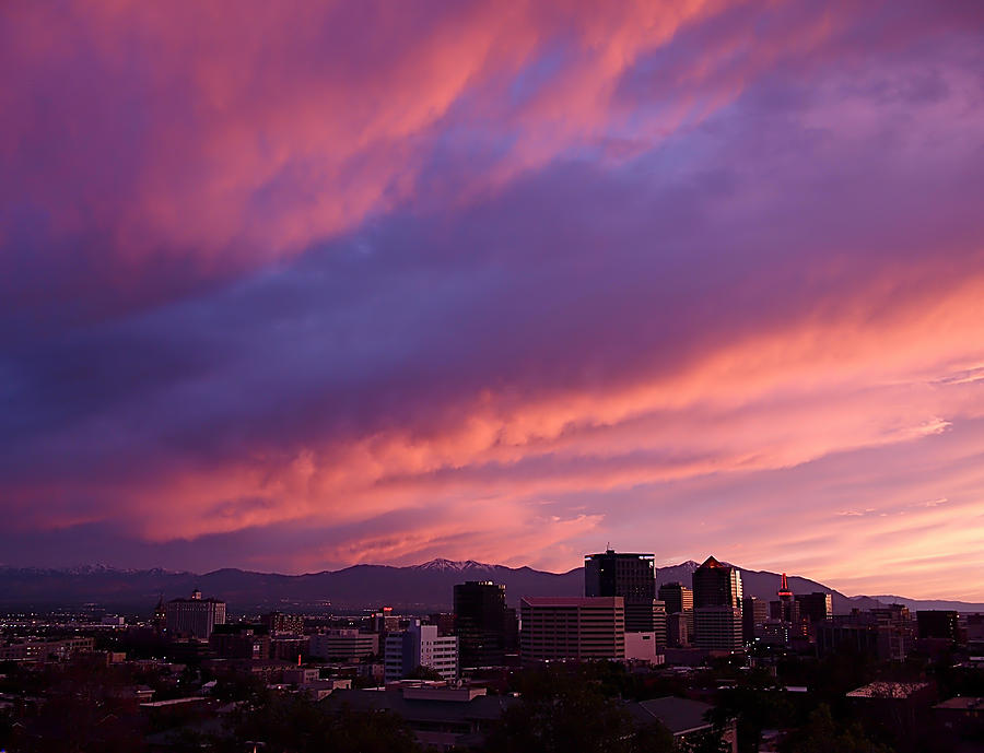 Salt Lake City Sunset #1 Photograph by Rona Black