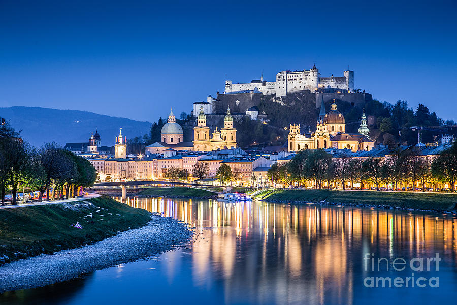 Salzburg Blue Hour Photograph by JR Photography - Fine Art America