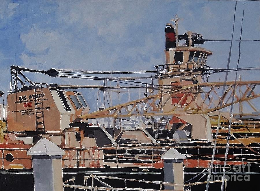 Sausalito Barges #2 Painting by Andrew Drozdowicz