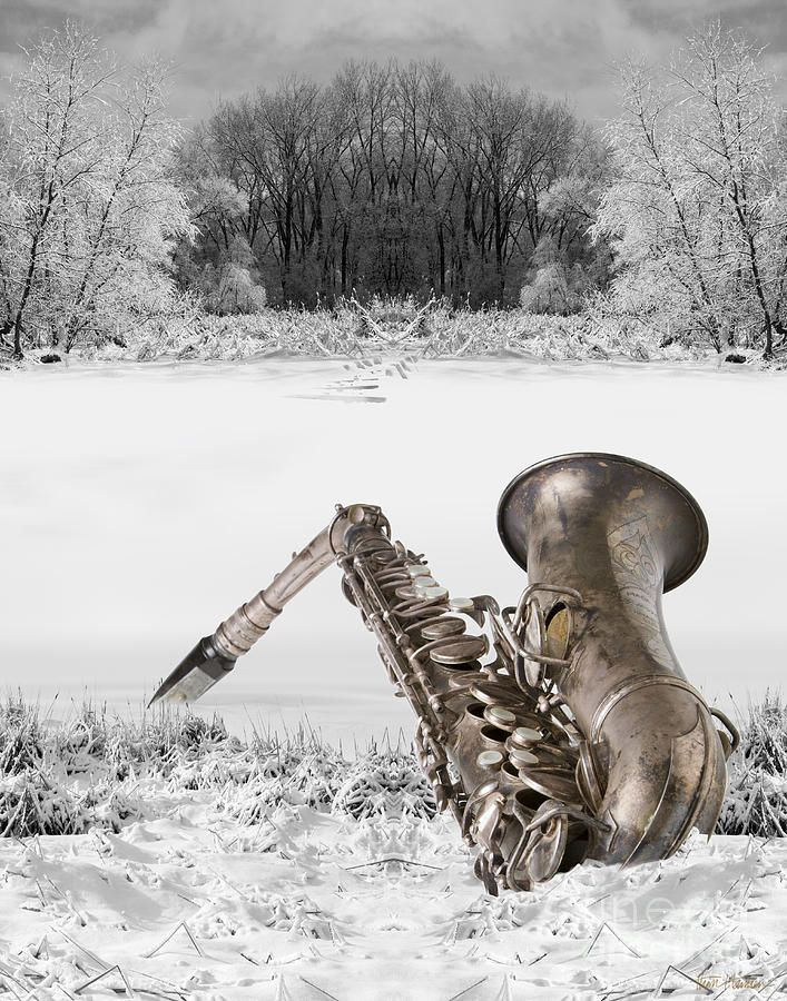 Music Photograph - Sax On Snowy River #2 by Thom Hanssen