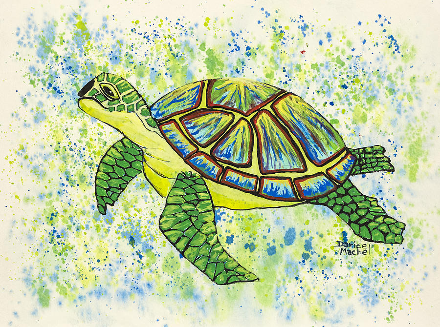 Sea Turtle Painting by Darice Machel McGuire
