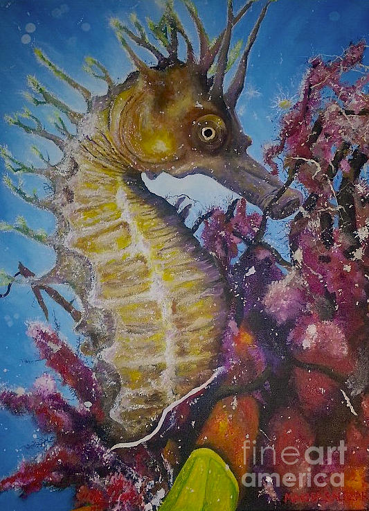 Seahorse #2 Painting by Marisa Salazar