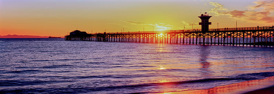 Architecture Photograph - Seal Beach Pier At Sunset, Seal Beach #2 by Panoramic Images