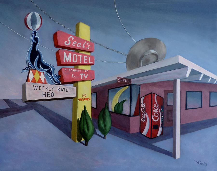 Seals Motel Painting by Sally Banfill
