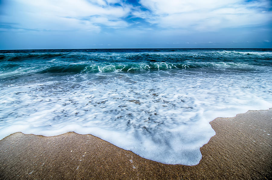 Seascape With Waves And Sand Beach #2 Photograph by Alex Grichenko