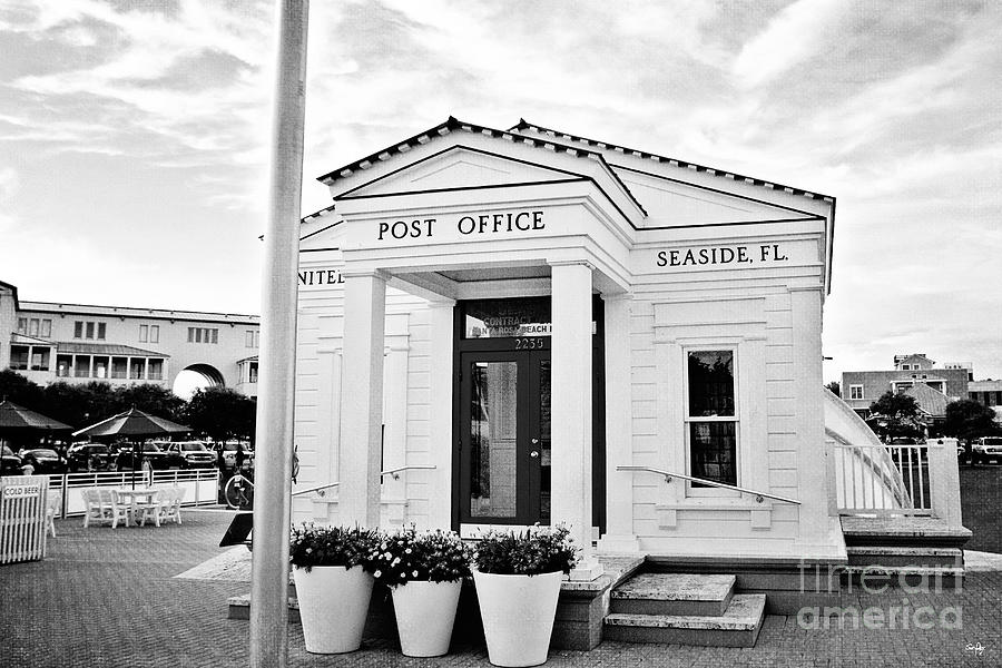 Black And White Photograph - Seaside Post Office - BW by Scott Pellegrin