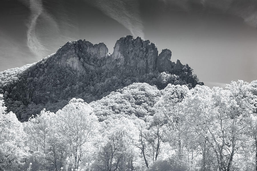 Seneca Rocks in Infrared #1 Photograph by Mary Almond