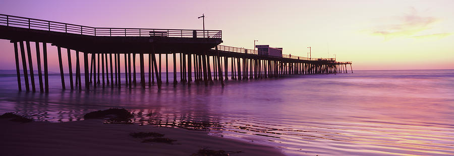 Silhouette Of A Pier At Dusk, Pismo #2 Photograph by Panoramic Images