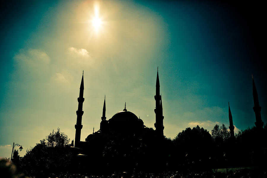 Silhouettes of Blue Mosque Istanbul Turkey #2 Photograph by Raimond Klavins