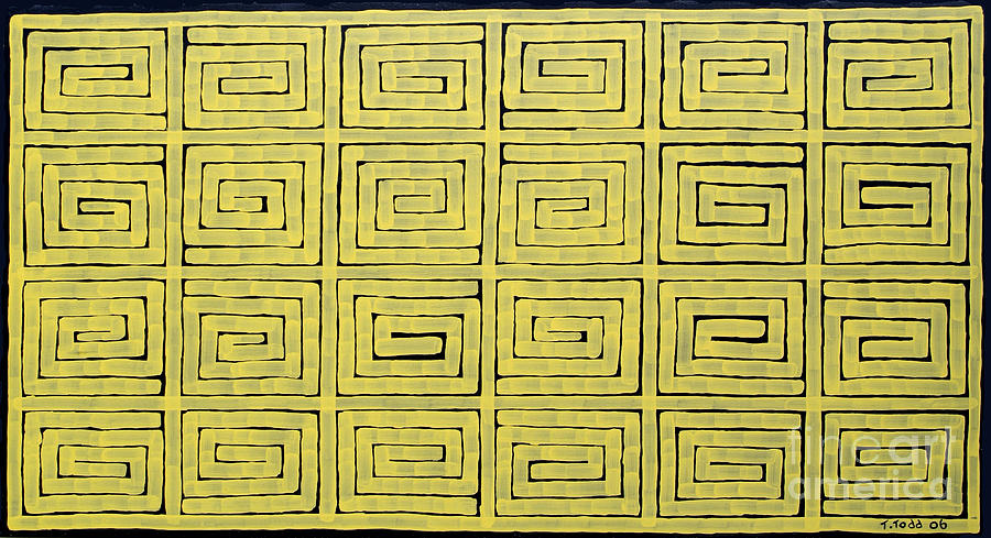 Yellow Painting - Simple Mazes No.1 by Trevor Todd Yellow Painting - Simple Mazes No.1 by Trevor Todd