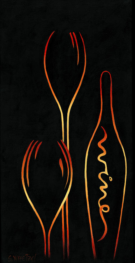 Simply Wine Painting by Sandi Whetzel