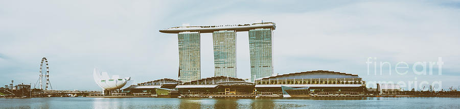 Architecture Photograph - Singapore Marina Bay skyline #2 by Tuimages  