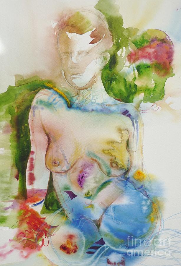 Sitting nude Painting by Donna Acheson-Juillet