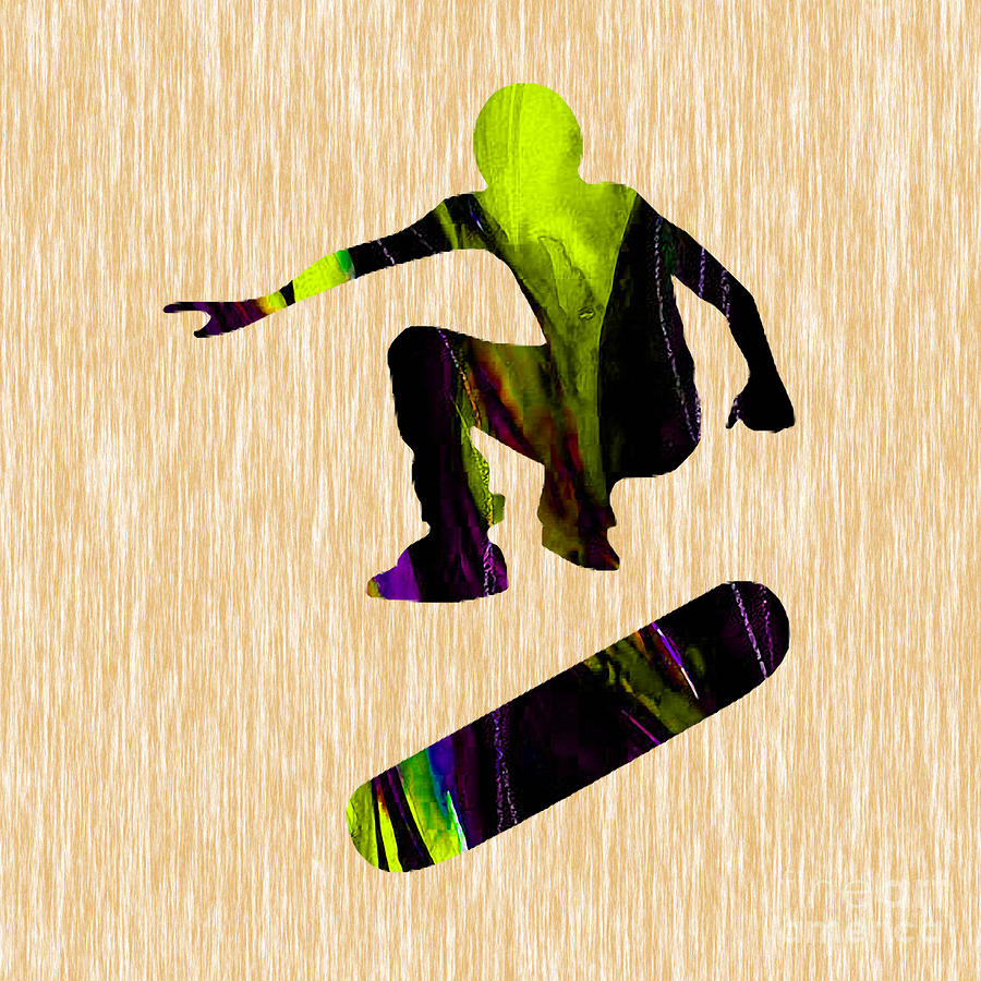 Skateboarder Mixed Media - Skateboarder #2 by Marvin Blaine