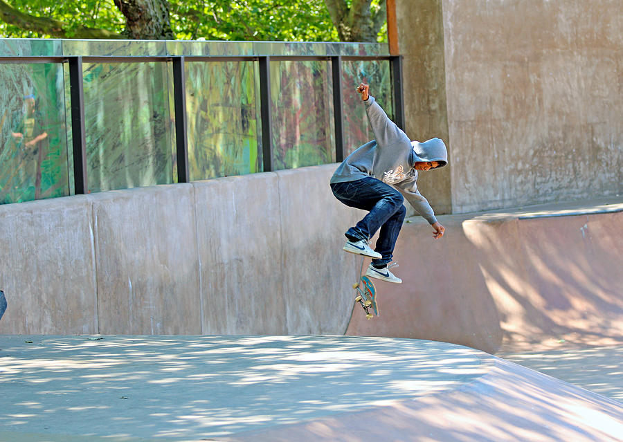 Tree Photograph - Skateboarding #2 by Paul Fell