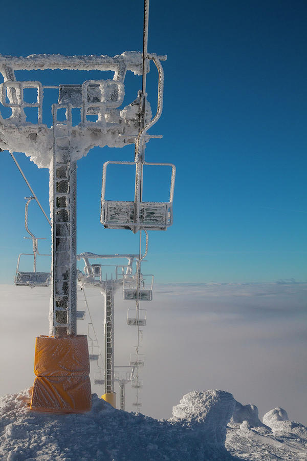 Winter Photograph - Ski Lift At Big White Mountain Ski #2 by Christopher Kimmel