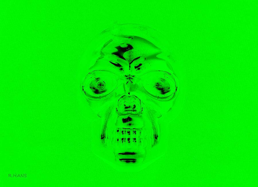 Skull In Green Photograph