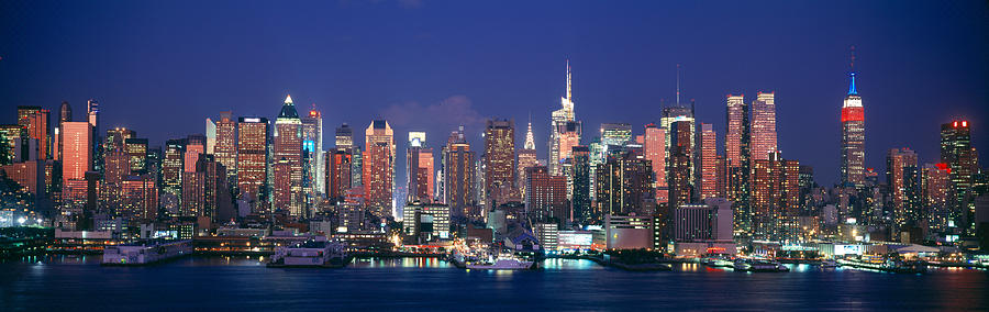 Skylines At Dusk, Manhattan, New York #2 Photograph by Panoramic Images