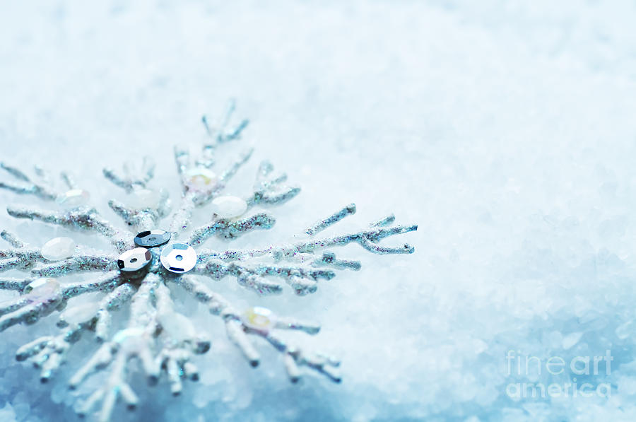 Winter Photograph - Snowflake in snow #2 by Michal Bednarek