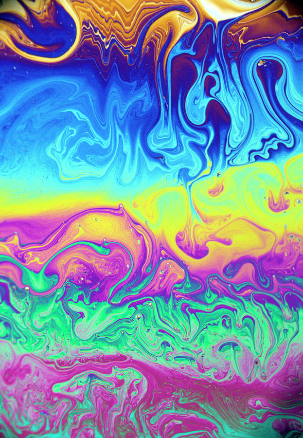 Soap Bubble With Light Interference Patterns #2 Photograph by David Taylor/science Photo Library