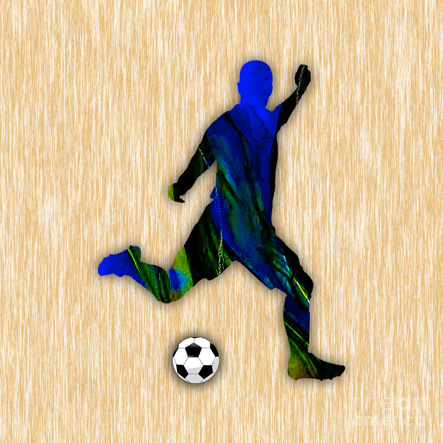 Soccer Player #2 Mixed Media by Marvin Blaine