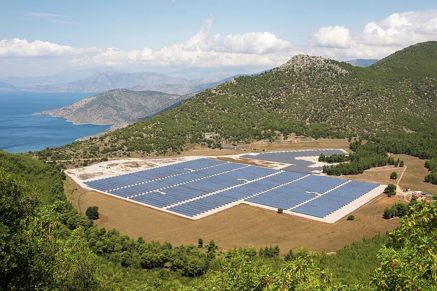 Solar Array In Greece #2 Photograph by David Parker/science Photo Library