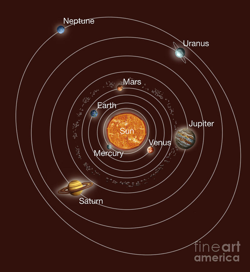Solar System Orbits, Illustration #2 Photograph by Spencer Sutton
