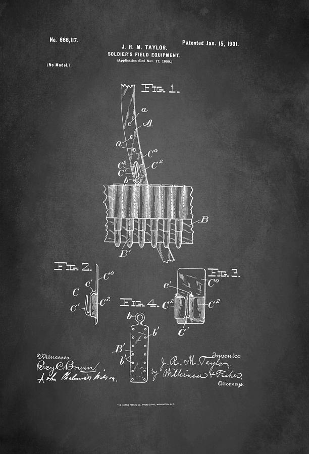 Soldiers Field Equipment Patent 1901 #2 Digital Art by Patricia Lintner