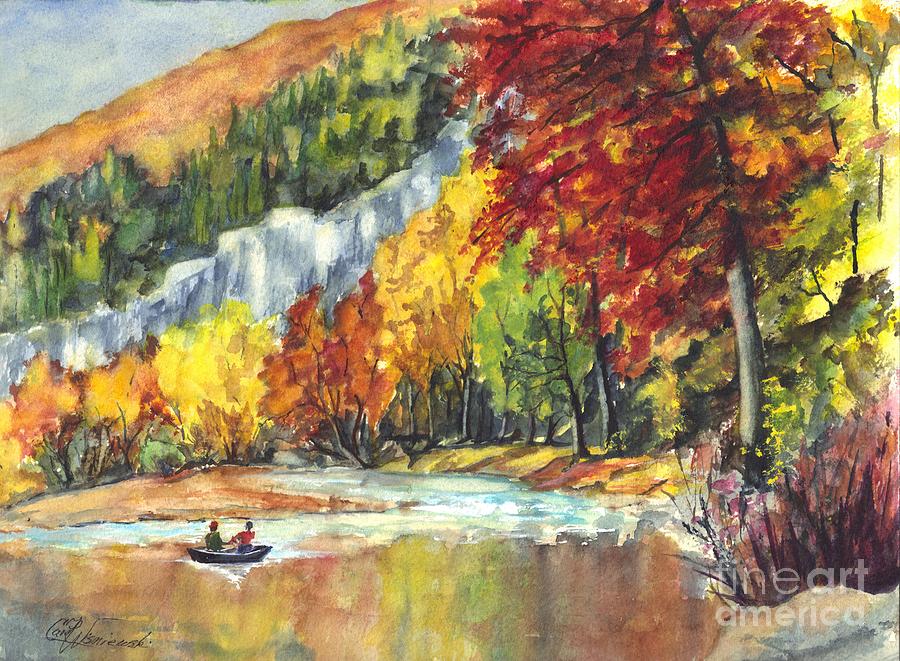 Cruising Up the Delaware River Painting by Carol Wisniewski