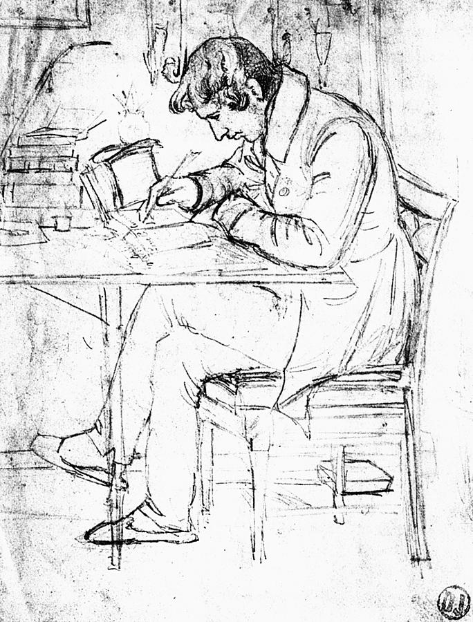 Soren Kierkegaard (1813-1855) #2 Drawing by Granger